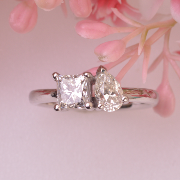 Princess & Pear Diamond Ring