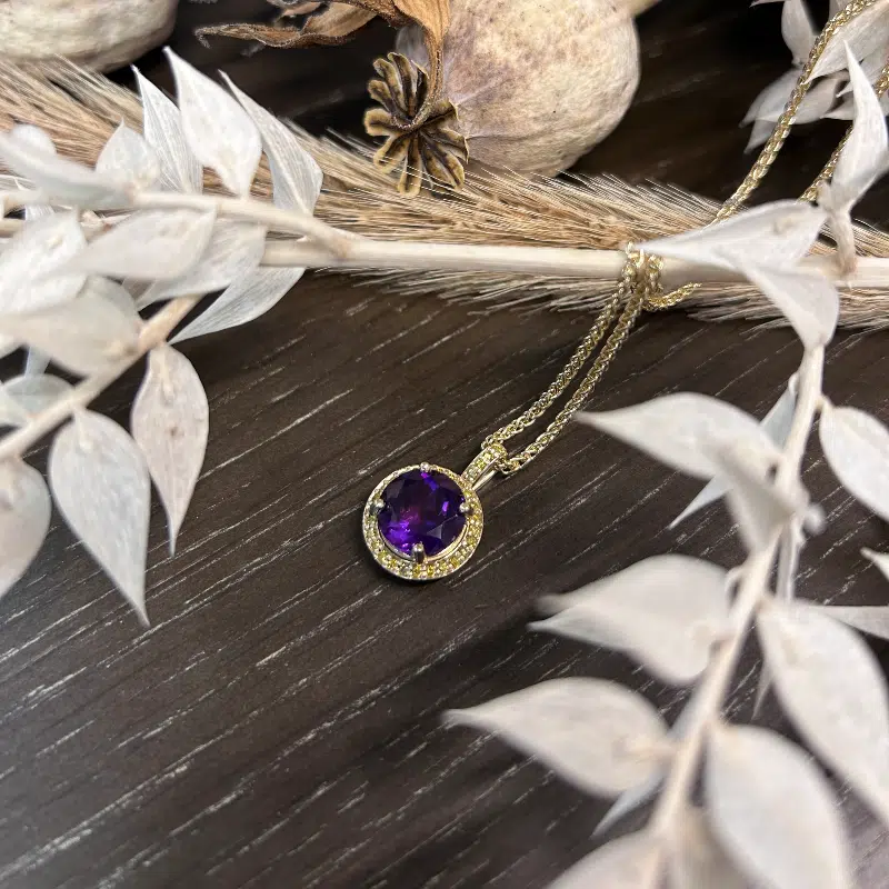 Amethyst Pendant & Chain