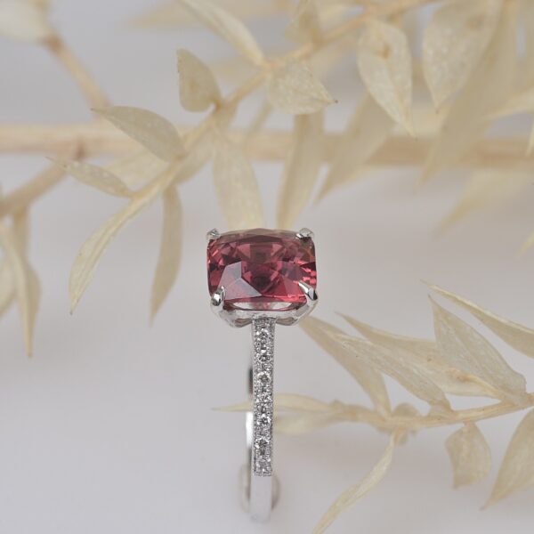 Dark Pink Tourmaline Ring