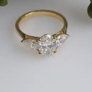 3 stone Diamond Ring in Yellow Gold