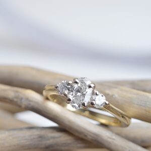 Bailey Kate - 3 Stone diamond ring with oval centre