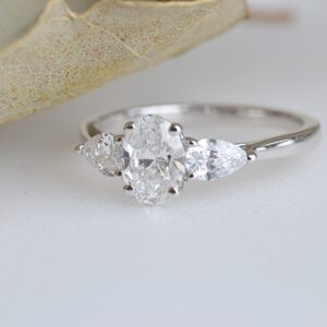 Elizabeth - 3 Stone laboratory grown diamond ring in 18ct white gold