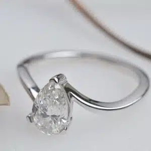 Pear Shaped Solitaire Diamond Ring