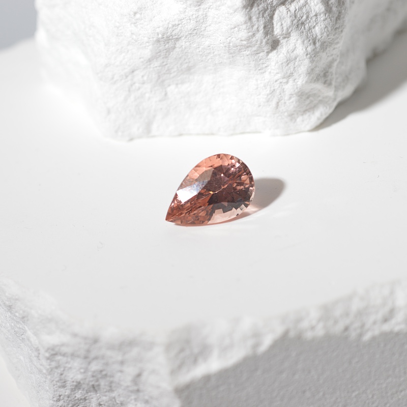 5.53ct Orange/Pink Pear Tourmaline
